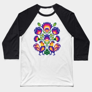 Folklore with Roosters Baseball T-Shirt